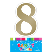 #8 Gold Party Candle Pk 1