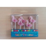 Flamingos Party Cake Candles Pk 5