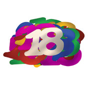 Number 18 Giant Foil Cutout Confetti Assorted Colours Pk 30 