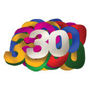 Number 30 Giant Foil Cutout Confetti Assorted Colours Pk 30 