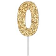 Gold Glitter Cake Topper Number 0 (8cm)