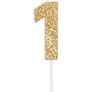 Gold Glitter Cake Topper Number 1 (8cm)