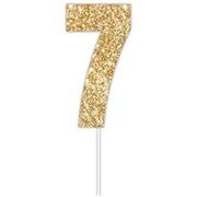 Gold Glitter Cake Topper Number 7 (8cm)