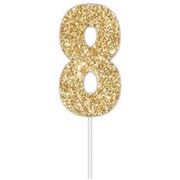 Gold Glitter Cake Topper Number 8 (8cm)