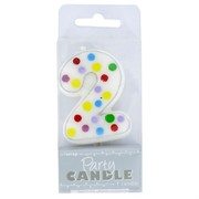 Party Candle Polka Dots #2 Pk1 