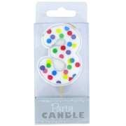 Party Candle Polka Dots #3 Pk1 