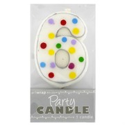 Party Candle Polka Dots #6 Pk1 