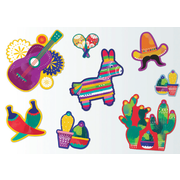 Mexican Fiesta Assorted Cutout Decorations Pk 20