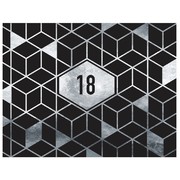 18th Birthday Black & Silver Geometric Keepsake Book Pk 1