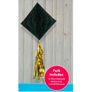 Black Diamond Honeycomb Decoration with Gold Tassel