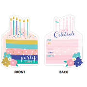 Party Time Cake Invitations Pk 8 