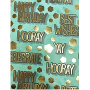 Deluxe Birthday Text Gift Wrap 700mm x 495mm (Pk 1)