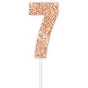 Rose Gold Glitter Cake Topper Number 7 (8cm)