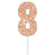 Rose Gold Glitter Cake Topper Number 8 (8cm)