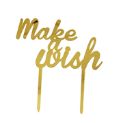 Gold Acrylic Make A Wish Cake Topper