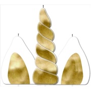 Gold Unicorn Candle Set Pk 3