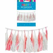 Pink and White Mini Tassel Garland (15 Tassels) Pk 1