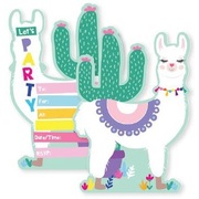Llama Party Invitations & Envelopes (Pk 8)