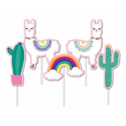 Assorted Shaped Llama Cake Toppers Pk 5