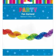 Rainbow Paper Fan Garland 1.2m Pk 1