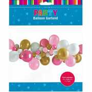 Pink & Gold Balloon Garland Kit (40 Balloons & Tape) Pk 1