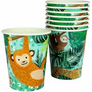 Jungle Party Paper Cups 250ml Pk 8