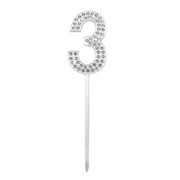 Diamante Number 3 Three Cake Topper
