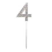 Diamante Number 4 Four Cake Topper