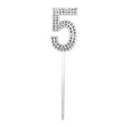 Diamante Number 5 Five Cake Topper