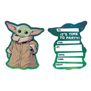 Star Wars The Child Grogu Party Invitations & Envelopes (Pk 8)