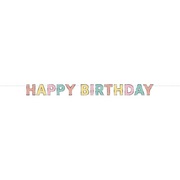 Pastel Happy Birthday Bunting Banner 2.5m
