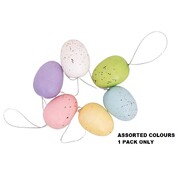Plastic Speckled Hanging Easter Eggs Decorations Pk 6 Assorted Colours