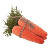 Easter Velvet Orange Carrots Decorations 20cm Pk 3