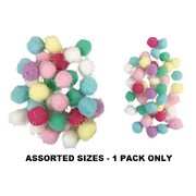Easter Pastel Craft Pom Poms Decorations Pk 40 Assorted Size