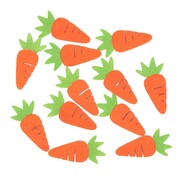 Easter Felt Carrot Sticker Decorations 2 x 5cm Pk 12 Craft Supplies