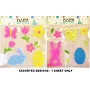 Easter Gel Window Clings Decorations 1 Sheet Assorted