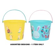 Easter Bunny Plastic Bucket Pail Pk 1 Assorted Colours