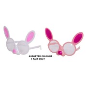 Easter Bunny Face Plastic Novelty Glasses Pk 1 Pink or White