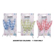 Gingham Easter Bunny Ears Hair Clips 1 Pair Assorted
