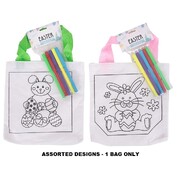 Easter DIY Colour In Bunny Bag with Markers Pk 1 Assorted