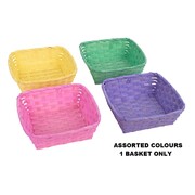 Easter Square Bamboo Basket 20cm Pk 1 Assorted Colours