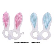 Easter Plush Gingham Bunny Ear Glasses Pk 1 Pink or Blue