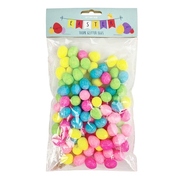 Mixed Colour Easter Glitter Mini Egg Decorations (Pk 100)