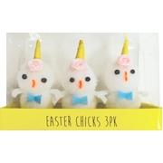 Easter Fluffy Chicks with Unicorn Party Hat (Pk 3)