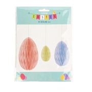 Easter Egg Hanging Honeycomb Decorations (Pk 3)