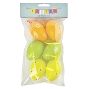 Easter Flower Hanging Plastic Egg Decorations (Pk 6)