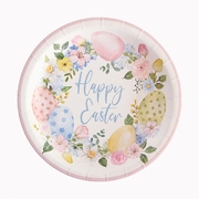 Pastel Happy Easter Wreath 18cm Paper Plates (Pk 12)
