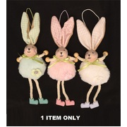 Assorted Colour Hanging Easter Bunny Decoration 25cm (Pk 1)