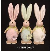 Assorted Colour Plush Easter Bunny Decoration 16cm (Pk 1)