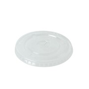 BetaEco Clear Flat Lids 98mm with Straw Hole for 12–24oz PET Cups – 50 Pack